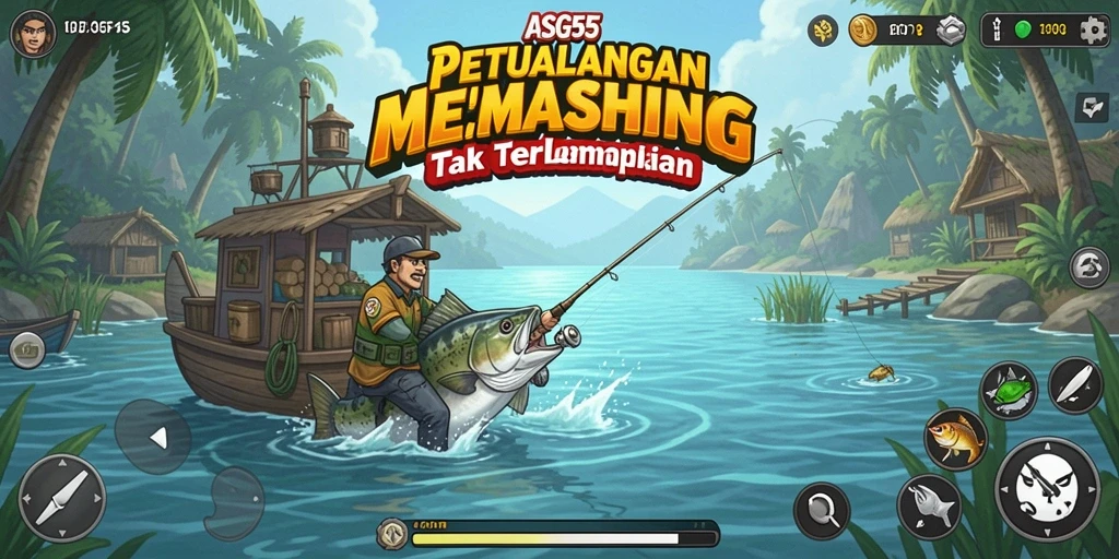 Tangkapan ikan besar dalam aksi ASG55 selama permainan memancing.