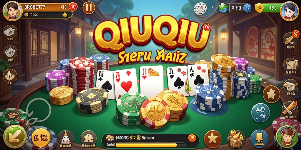 Tangkapan layar gameplay QiuQiu yang seru di BROBET77.