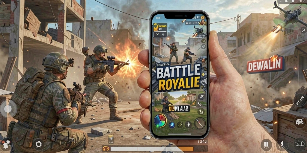 Gameplay seru dalam DEWALIN Battle Royale