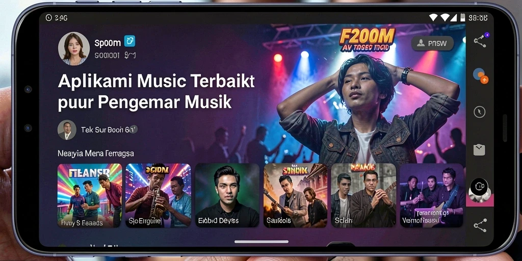Tampilan gameplay F200M yang interaktif dan menarik untuk pengguna musik.