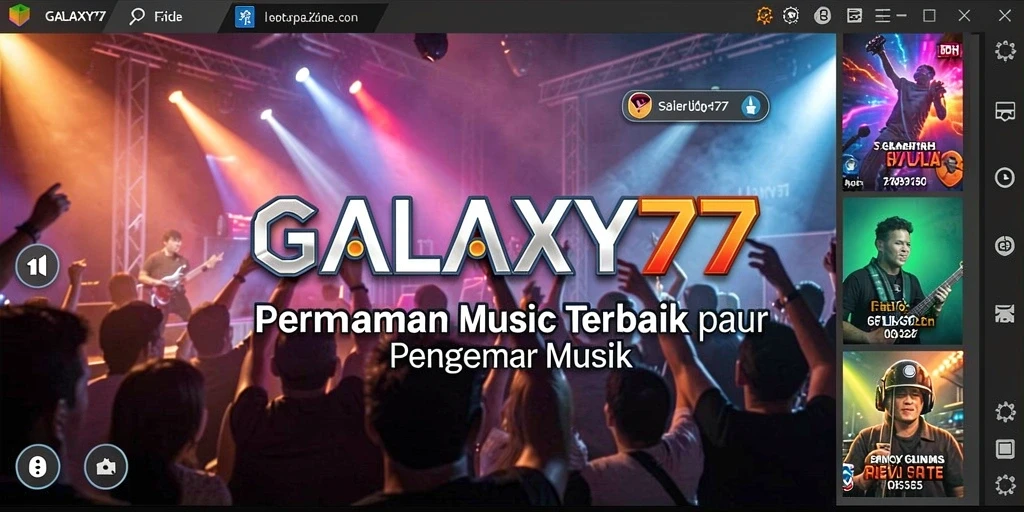 Tampilan gameplay yang menarik di GALAXY77 dengan berbagai genre musik.