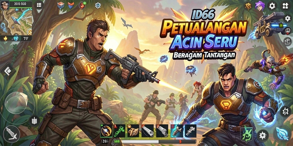 Tampilan aksi seru dalam gameplay ID66 yang menegangkan.