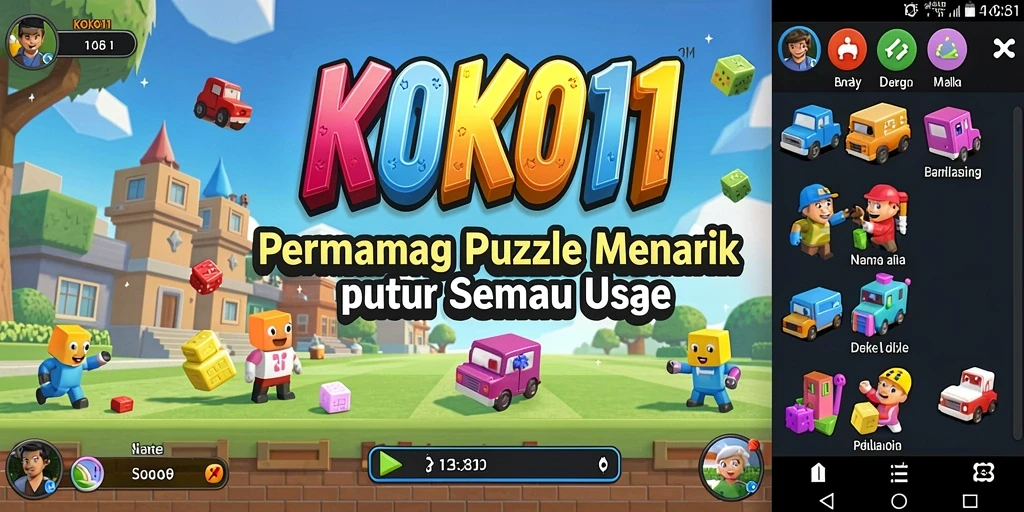 Tampilan gameplay KOKO11 menampilkan serangkaian teka-teki yang menggugah selera.