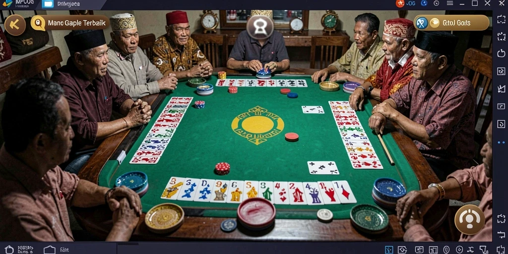 Tampilan seru gameplay Gaple di MPO08 dengan pemain aktif.