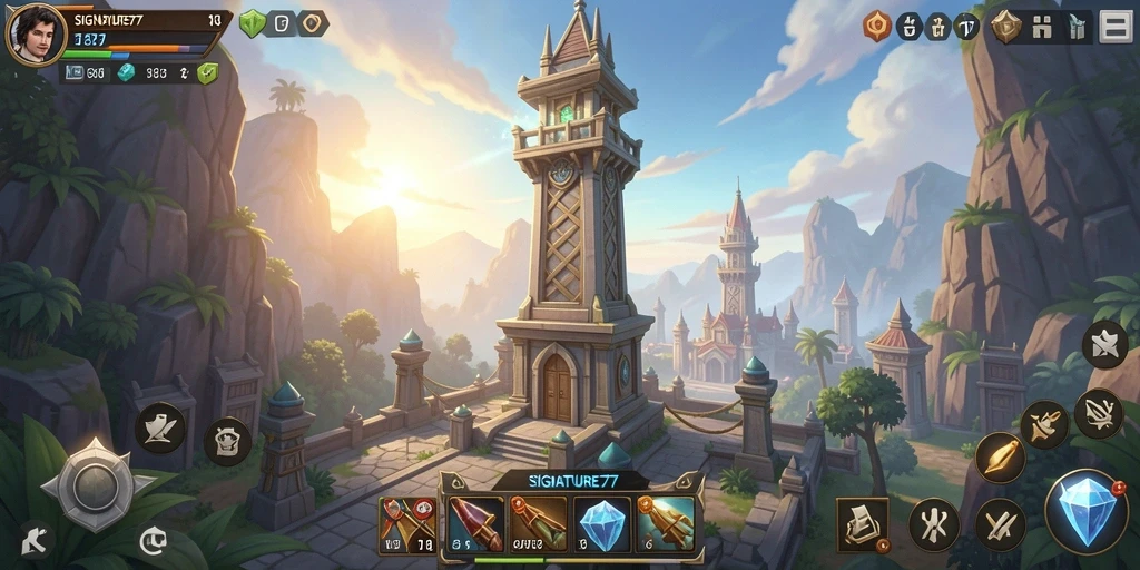 Tampilan menarik dari gameplay Tower Defense SIGNATURE77 yang menegangkan.